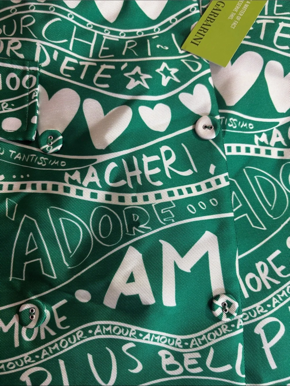 Green Graphic Mini Skirt
